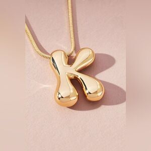 Gold Letter K Pendant Necklace S1110